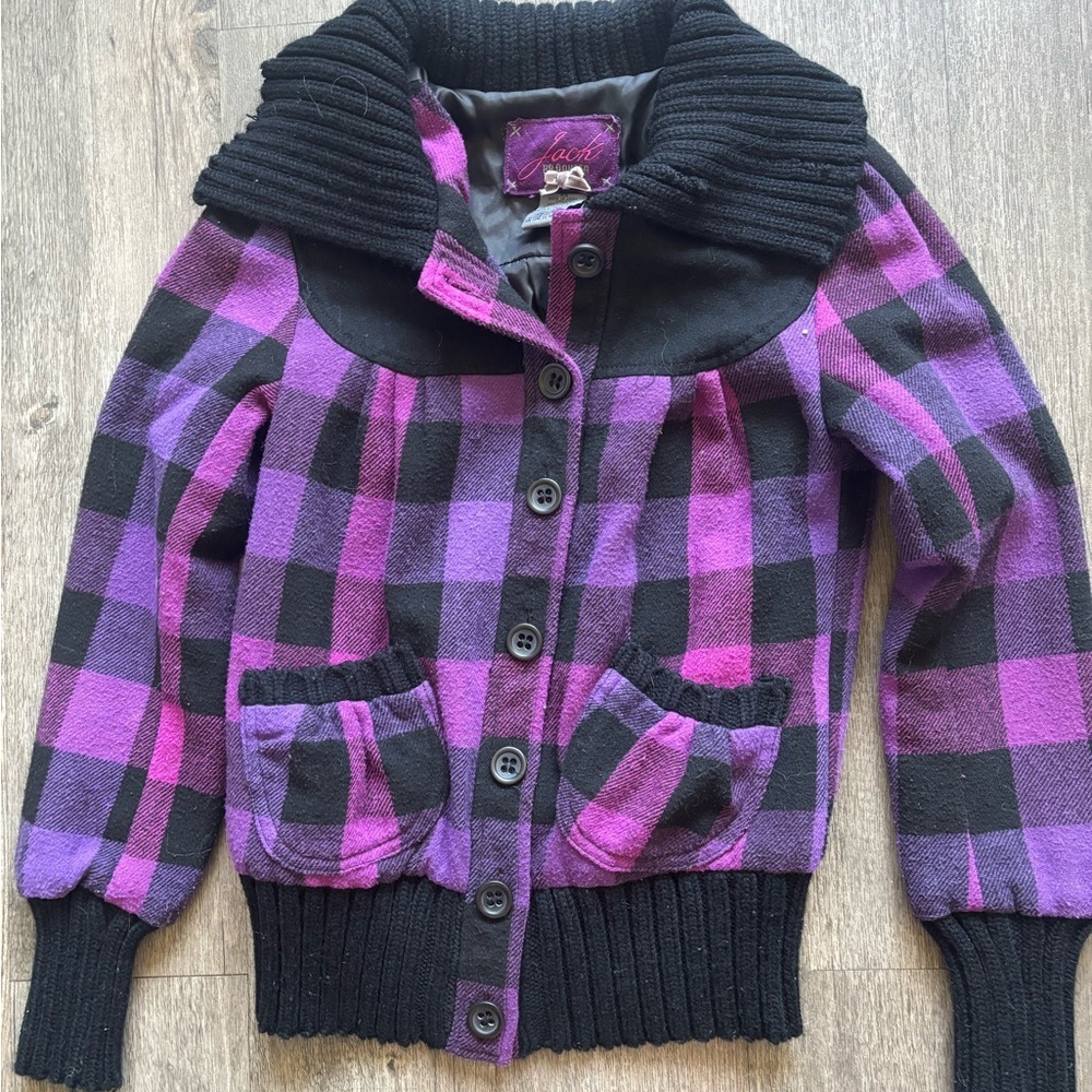 Jack by BB Dakota Purple Plaid Jacket